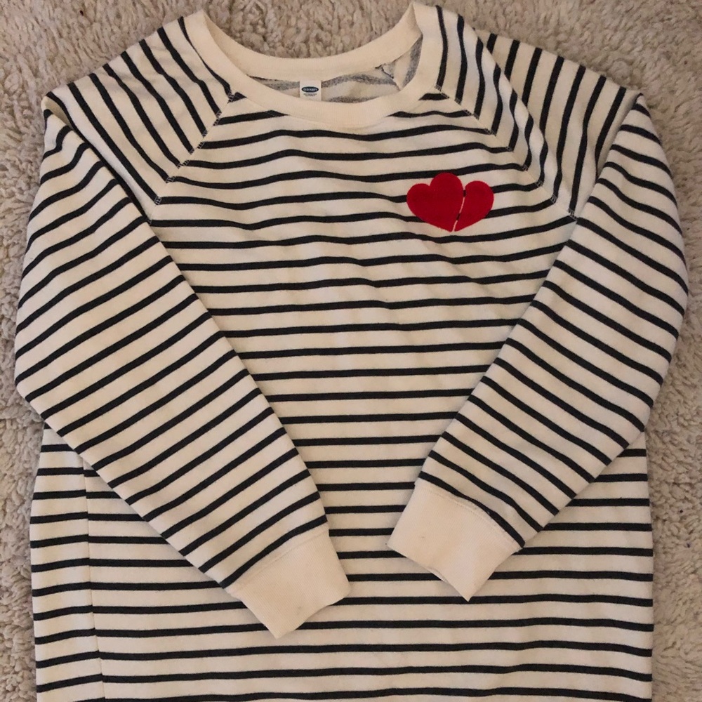 Old Navy heart striped sweater